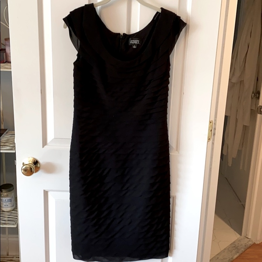 Adrianna Papelll Black Evening Dress- Size 8